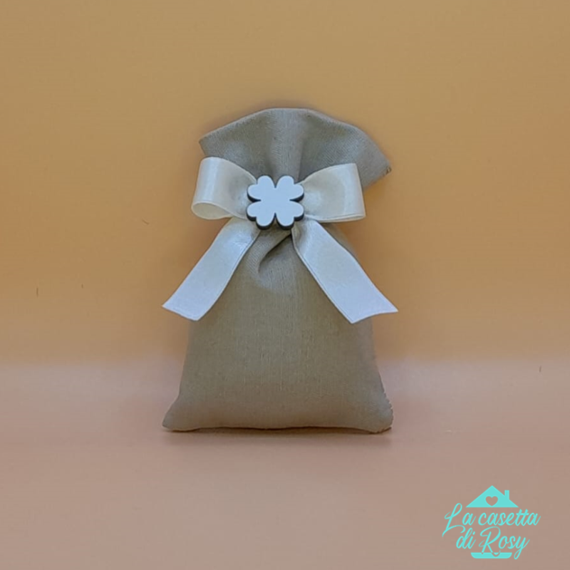 Sacchetto bomboniera quadrifoglio Parigi