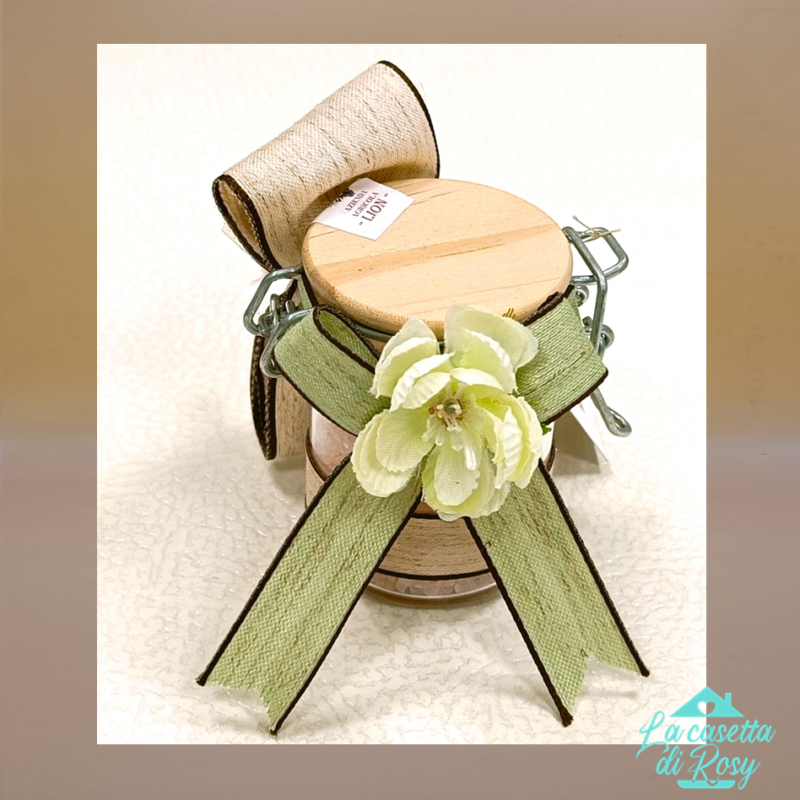 BARATTOLO ERMETICO C/TAPPO LEGNO E SALE ROSA HIMALAYA