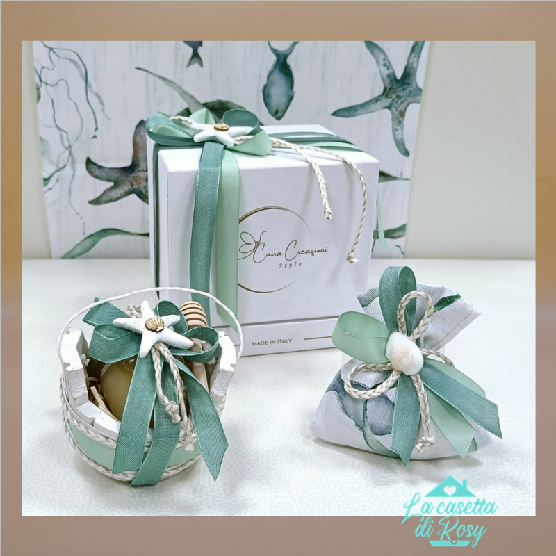 bomboniera stile marino con miele